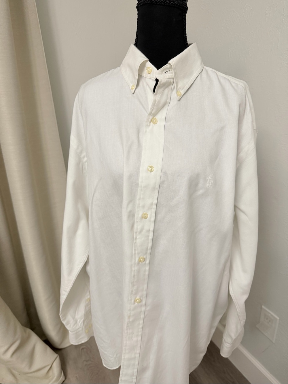Ralph Lauren Classic White Button-Down Men's Shirt white pony embroidered logo